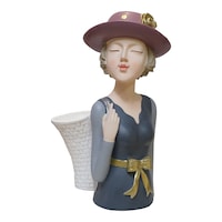 Picture of Ceramic Face Model Flower Vase Holder, Multicolour