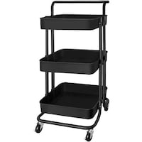 Picture of Utility Serving 3 Tier Storage Trolley, Black