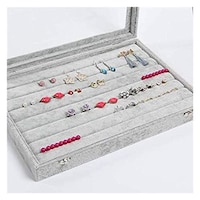 Picture of Clear Lid 7 Slots Jewelry Rings Earrings Tray Showcase