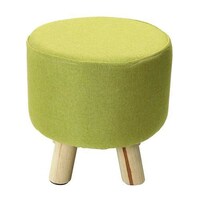 Picture of Yatai Round Footstool Ottoman Upholstered Pouffe Footrest Chair, Lime