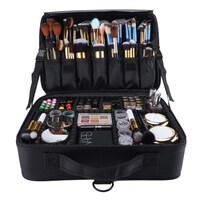 Picture of Joyevic Makeup Box Organizer Case with 3 Layers Large Capacity, Black
