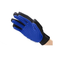 Picture of Gentle Deshedding Brush Glove for Cat & Dog, Black & Blue