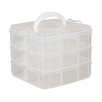 Picture of Rayher 3-tier Stackable Craft Storage with Adjustable Compartments