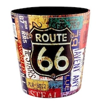 Picture of GTKRTU PU Leather European Style Retro 66 Route Pattern Trash Can