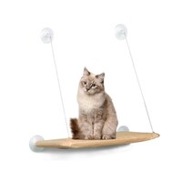Picture of Mumoo Bear Cat Scratcher with Window-Mounted Cat Bed, Brown