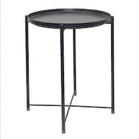 Picture of Cattlebie Nordic Iron Round Table Coffee Table, Small, Black