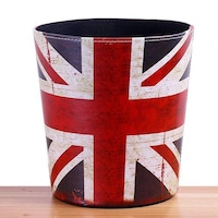 Picture of DreamsEden Vintage The United Kingdom Flag Themed Leather Trash Bin, Multicolour, 10.7L