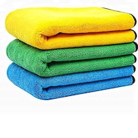 Picture of Forsky Fast Absorbent Car Cleaning Micro Fiber Cloth, Multicolour, 3 Pcs