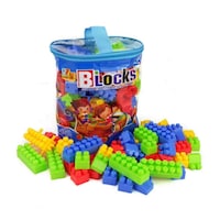 Picture of Round Corner Plastic Building Blocks, Multicolour, Set of 100 pcs