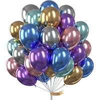 Picture of Jjone Metallic Latex Party Balloons for Decoration, Multicolour, 12inch