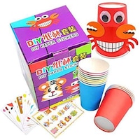 Picture of Zippyurban DIY Craft Paper Cups and Stickers for Kids, 24pcs - Multicolor