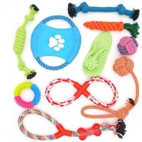 Picture of Be-One Dog Rope and Squeaky Chew Toy Set, Multicolour, Set of 10