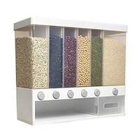 Picture of Wall Mounted Large Capacity Cereal Dispenser, White & Clear, 10kg