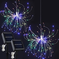 Picture of Solar Operated Firework LED Lights with Remote Control, 8Modes, 200LED - Pack of 2