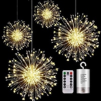 Picture of KJOY Firework Hanging Starburst LED Lights with Remote, 8Modes, 4Pcs