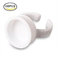 Picture of Cooskin Disposable Plastic Ink Cups Caps Holder, White, 100Pcs