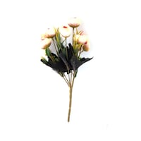 Picture of Stylish Real Touch Artificial Peony Flowers Bunch, Light Peach