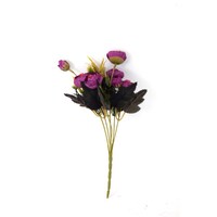 Picture of Stylish Real Touch Artificial Peony Flowers Bunch, Violet