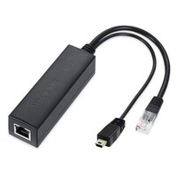 Picture of Mini USB POE Splitter Power Adapter 48 Volts, Black