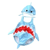 Picture of Eastdall Cartoon Shark Quick Dry Baby Swimsuit with Cap