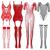 Picture of Aoao Lingerie Fishnet Bodystocking for Women, 4 Pieces