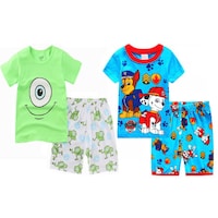 Picture of Aoao Short Sleeve Cotton Pyjamas Sets for Kids, 4 Pcs