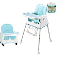 Picture of BabyWorld Multi-functional High Chair for Baby, White and Blue