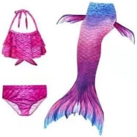 Picture of Boyang 3 Piece Mermaid Costume For Girl's - Dark Pink