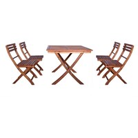Picture of Acacia Wooden Square Bistro Garden Dining, Brown - Set of 5Pcs