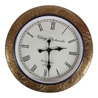 Picture of Dream Art Round Shaped Brass Wall Clock, Brown