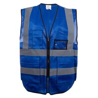 Picture of MER Safety High Visibility Reflective Work Vest With Pocket, Blue