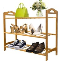 Picture of Jjone 3 Layer Bamboo Free Standing Shoe Rack