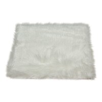 Picture of Apple Land Luxurious Fluffy Soft Fur Square Rug - 45 x 45cm