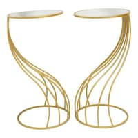 Picture of Apple Land Coffee Table With Glass Surface, Gold - Set Of 2