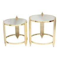 Picture of Apple Land Coffee Table With Glass Surface, Gold - Set Of 2