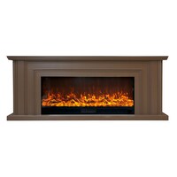 Picture of I-Power 3D Electric Fire place with Heater and Remote Control, Brown