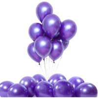 Picture of JMD Metallic Chrome Latex Balloon, Purple, Pack of 40pcs