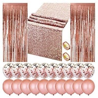 Picture of Party Decoration Set with Balloons, Rose Gold