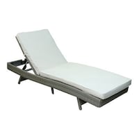 Picture of Rattan Sunlounger with Cushion, Beige