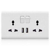 Picture of MODI double switch multi socket and 2USB d1-033