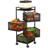 Picture of Lihan Rotatable Kitchen Storage Rack, Black
