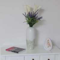 Picture of Yatai Handmade Sophisticated Ceramic Flower Vase, White & Grey, 36cm