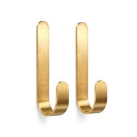 Picture of Crowend Wall Mounted Brass Hooks, Gold, Small, Pack of 2