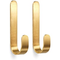 Picture of Vila Wall Mounted Brass Hooks, Gold, Small, Pack of 2