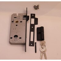 Picture of Vila Standard Size Door Lock Body with CYLINDER Both Side Key, Black, 7 cm