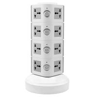 Picture of Yy Innov 4 Layer Vertical Multi Socket Tower Extension Cord, Grey, 220V