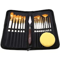 Picture of Jjone Artist Paint Brush Set with Carrying Case, Set of 17pcs
