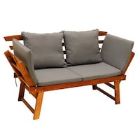 Picture of Yatai Adjustable Outdoor Solid Acacia Wood Sofa , Brown