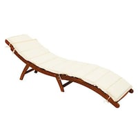 Picture of Yatai Adjustable Outdoor Solid Acacia Wood Sun Lounger, Brown