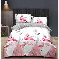 Picture of Li Xin Duvet Bedding Cover, Set Of 6, LX58 - White & Pink